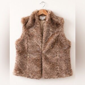 Garnet Hill  Faux Fur Vest Medium Like New